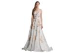 Sweep Train Embroidery Tulle Sleeveless Evening Dress With Flower Embroidery