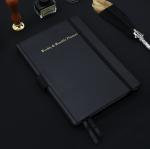 Undated A5 Business Planner Notebook , Leather Weekly Monthly Planner Round