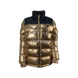 China Winter Shiny Metallic Color Womens Padding Jacket Puffer 100% Polyester Customized on sale