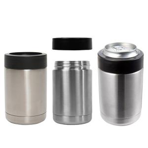 China Insulated Beer Can Cooler 12oz Can Cooler Stainless Steel Beer Bottle Coffee Mug Skinny Tall Can Drink Holder on sale