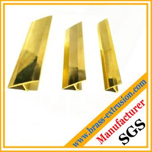 China polished brass floor tee nosing brass extrusions profile brass floor / stair nosing / edging / trim drilling holes on sale
