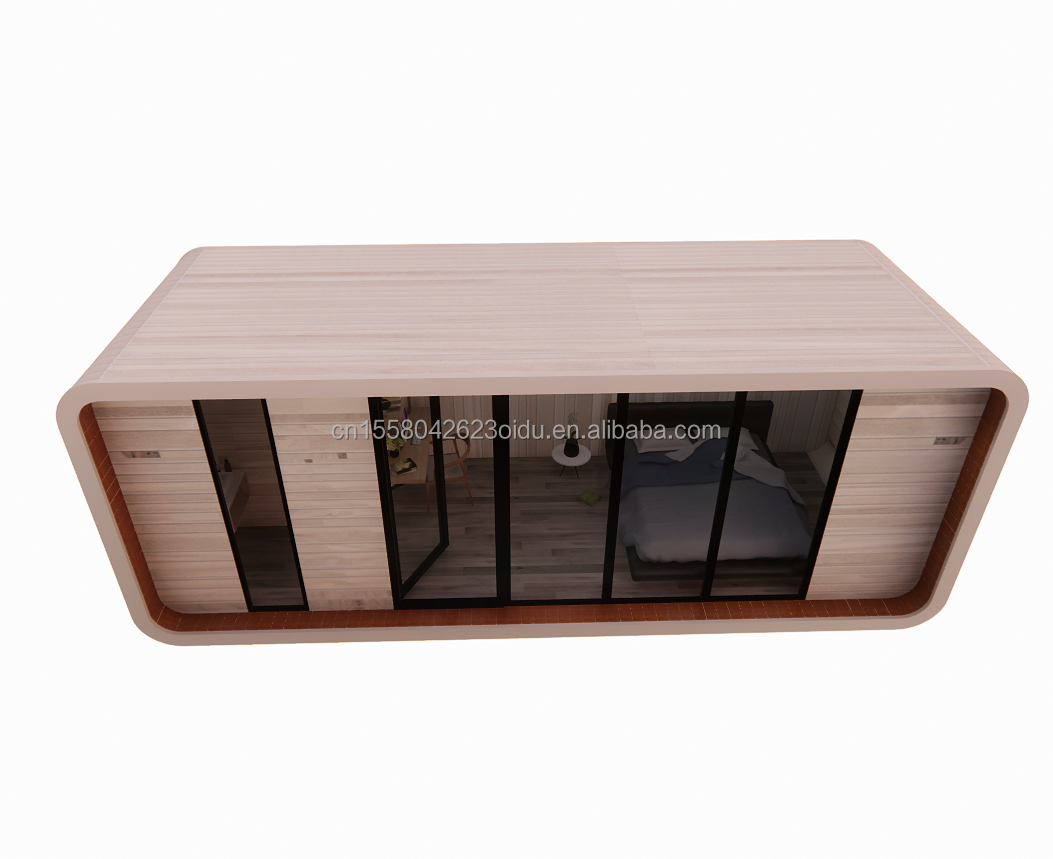 Family Living Wooden Floor 20ft Seashore Holiday Special Shaped House with Customized Color and Fast Installation