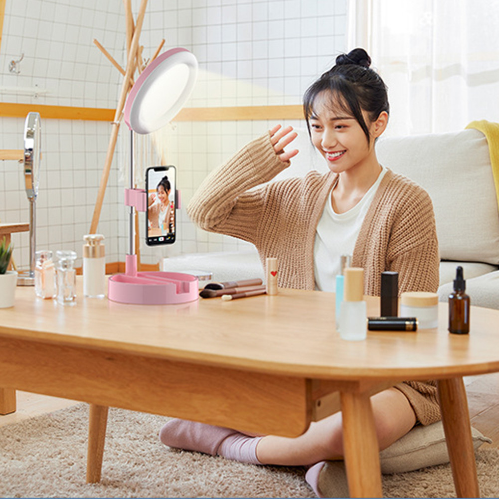 180 Degree 6000K Makeup Ring Light With Phone Holder