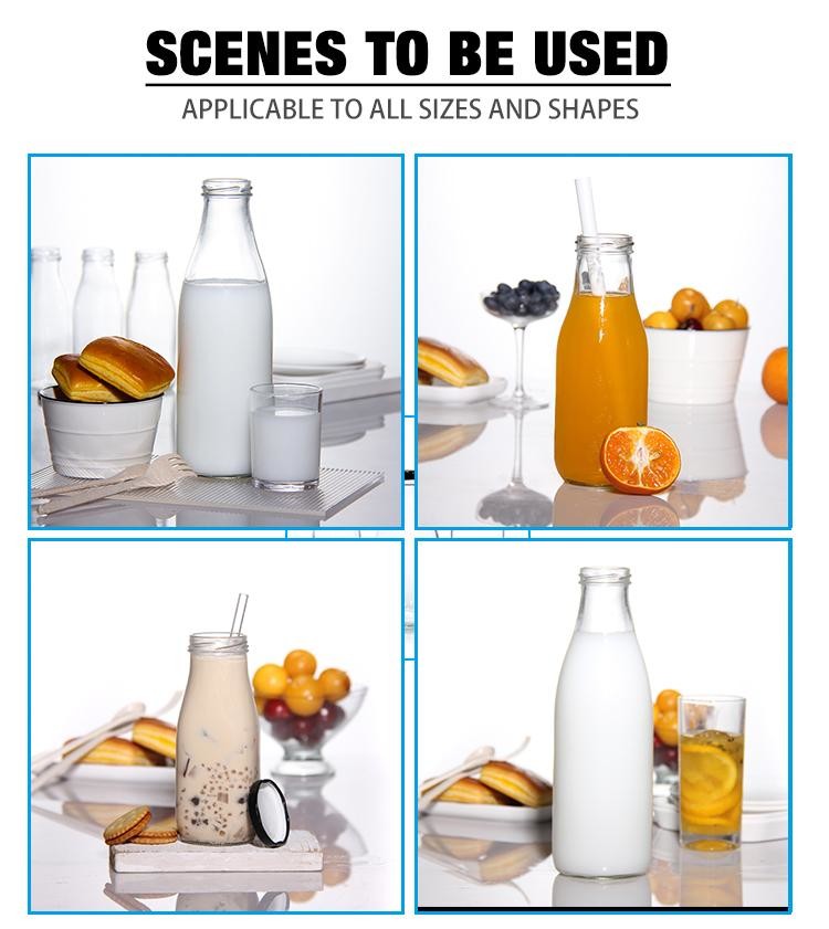 Bpa Free 25Oz 32Oz Pasterurization Juice Milk Delivery Glass Bottle With Metal Lid
