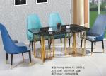 Anti Collision 150*90*75cm Wrought Iron Marble Table