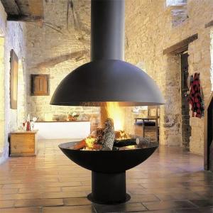 Wholesale Real Flame Cold Rolled Steel Wood Burning Stove Suspended Hanging Fireplace from china suppliers
