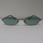 Green Anti Reflective Sunglasses 56mm Round Silver Polarized