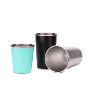 Wholesale Unbreakable Powder Coated Single Wall Stainless Steel Water Bottle Metal Pint Mug from china suppliers