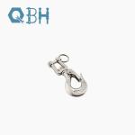 304 Stainless Steel Swivel Type Eye Slip Cargo Lifting Hook With Safety Latch