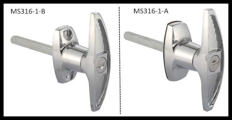Doorhardware T Handle Garage Door Lock Bright Chrome Plated ROHS Certificate