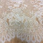 150cm * 300cm 2017 New Fashion Bridal Eyelash Lace Fabric in Ivory color