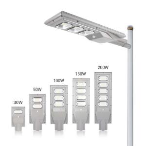 Wholesale 100 W 200 W 300 W Solar Powered LED Street Lights SMD2835 LiFePO4 Battery from china suppliers
