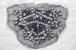 Wholesale Fashion beaded trim beaded patch embroidery lace with beads from china suppliers