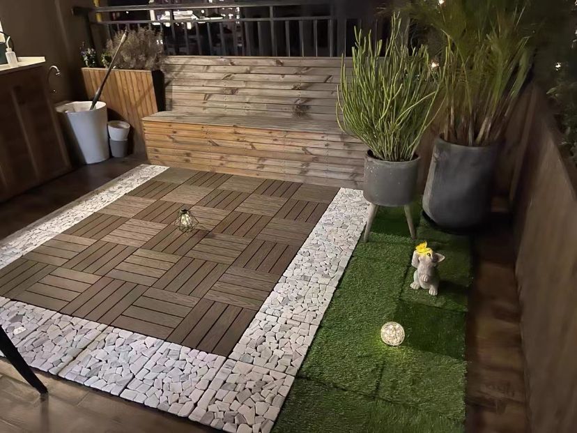 Synthetic Wood Plastic Composite/WPC Outdoor Decking Floor Tiles