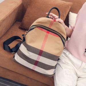 China Women Leisure Backpack Style Plaid CanvasBackpack Mommy Bag School Feng Bag on sale