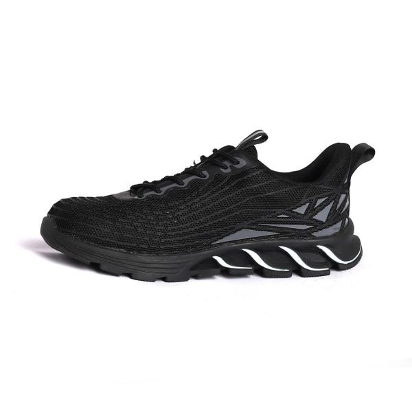 Unisex Lace up Fly Knit Fabric Upper Slip Resistant Rubber Sole Steel Toe