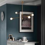 Modern Led Chandeliers Lighting Long Pole Gold Black sputnik chandelier(WH-MI