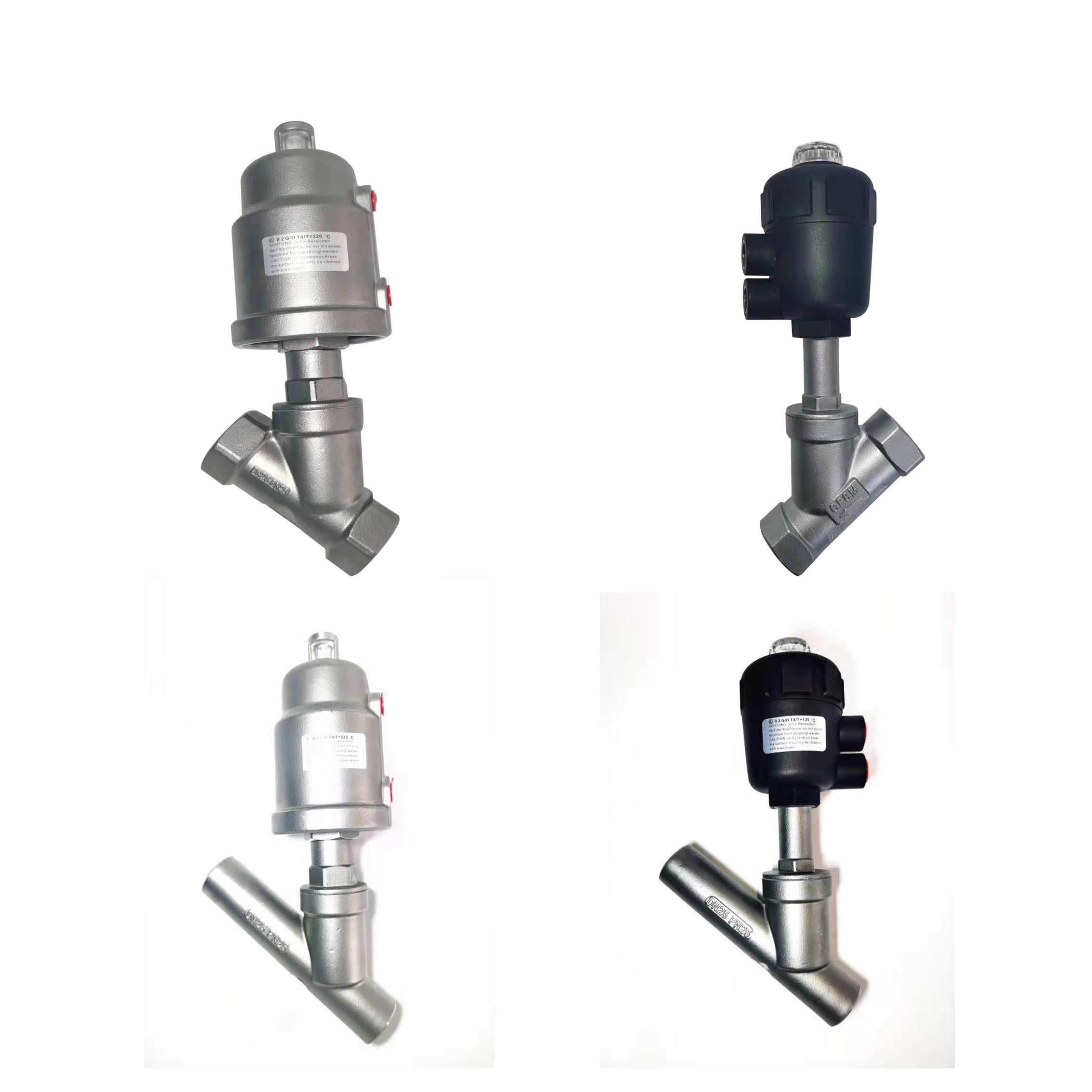 Stainless Steel 304 Y Type Angle Seat Pneumatic Valve for Sanitary Air Control System
