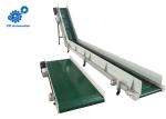 Green PVC Belt Incline Conveyor Systems Easy Operation Running Smoothly