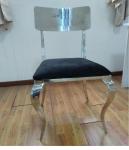 Factory price Gold Stackable Stainless Steel frame Square back Armless Dining