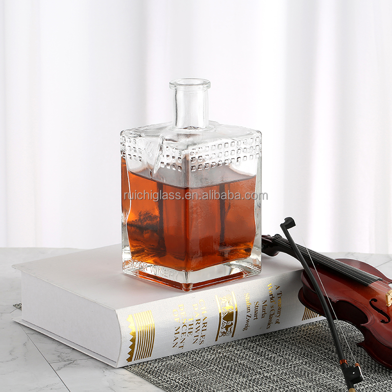 High Flint 375ml Frosted Liquor Glass Bottle in with Customize Sealing Type
