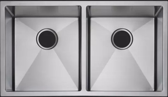 Square Undermount Stainless Steel Kitchen Sink / Double Bowl Topmount Home Kitchen Sinks
