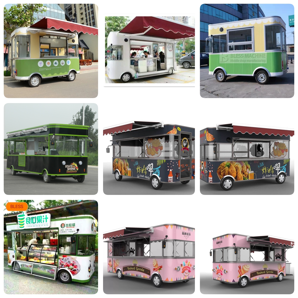 2022 excellent best seller mobile food kiosk catering trailer exhibited at Canton fair
