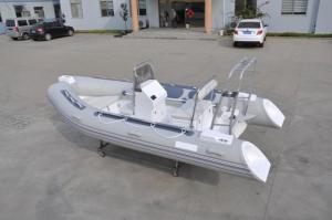 PVC Small Inflatable Fishing Boats Rib430 Light Grey With Inflatable Tube