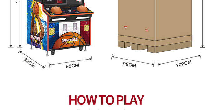 Basketball Mechanical Ticket Redemption Game Machine For 2 Players