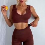 90% Nylon 10% Spandex Seamless Yoga Sets Antipollution Shorts And Crop Top Gym