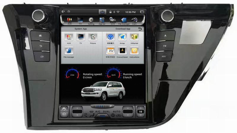 Ouchuangbo 12.1 inch Vertical Screen Tesla Style android 6.0 for Toyota Corolla 2015 with 1024*678 Quad Core Radio