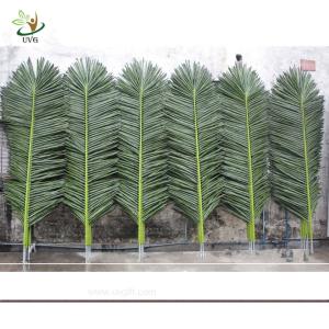 Wholesale UVG wholesale green ornaments plastic artificial palm tree leaves for outdoor home deco PTR014 from china suppliers