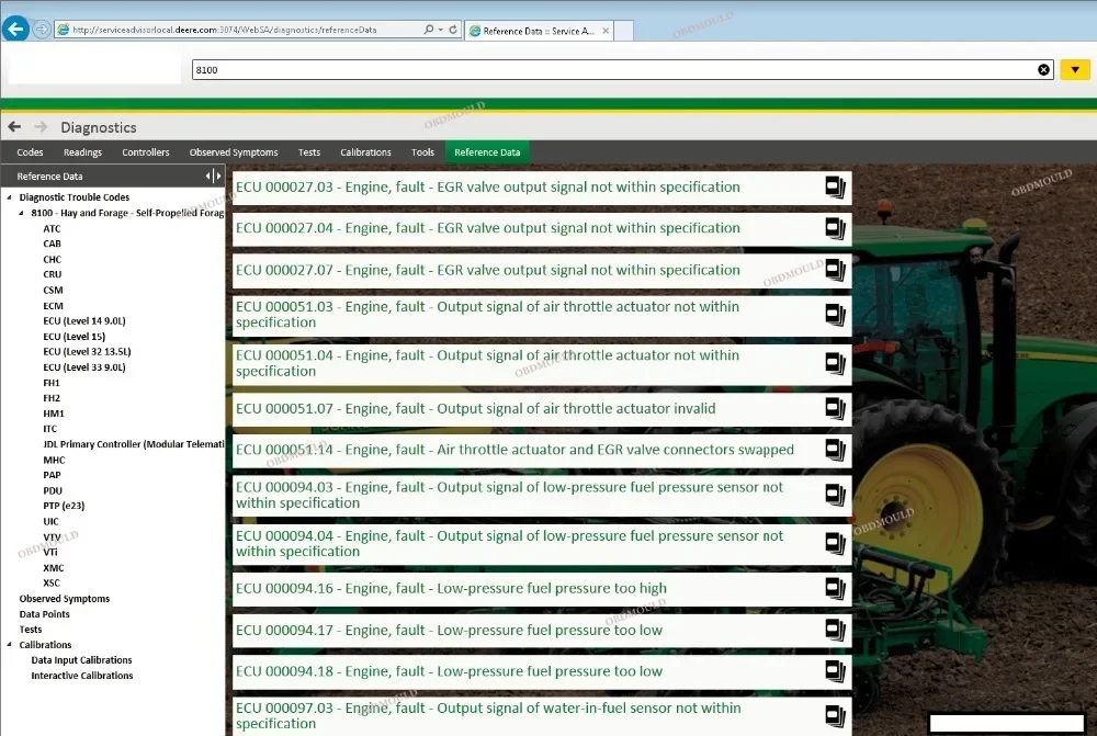 Electronic Data Link Diagnostic for JOHN DEERE EDL V2 Construction Agriculture Equipment Service Tool+CF C2 laptop