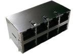 1840275-3 POE Staked 2x4 RJ45 Connector 10/100 POE Circuit W/Leds 1840275-4