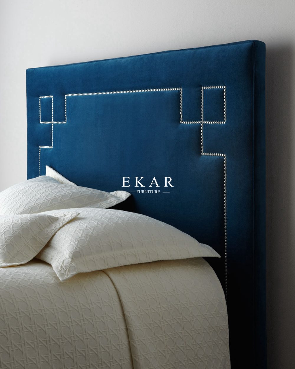 Solid Wooden Frame Divan Modern Fabric Upholstered Headboard Bed