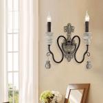 Vintage Wall Lamp Wood Iron Wall Light Bedroom Bedside Living Room loft wall