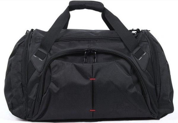 Customized Portable Black Duffel Bags Luggage Fashionable 600D Polyester