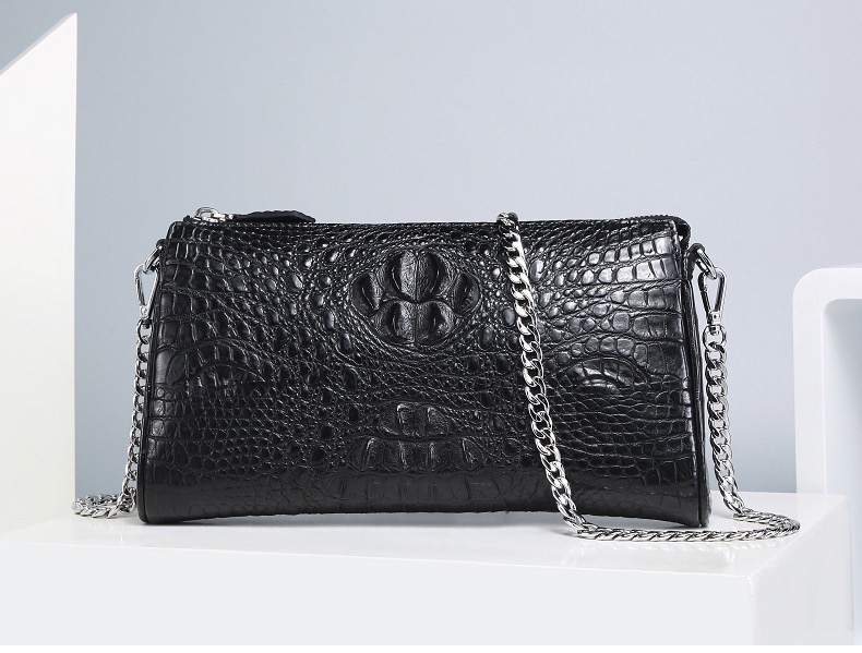 Genuine Alligator Leather Female Flap Bag Lady Small Purse Authentic Crocodile Skin Two Straps Women Single Shoulder Bag