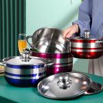 Kitchen Cookware Sets Non Stick Colorful Stainless Steel Sets Cooking Pots