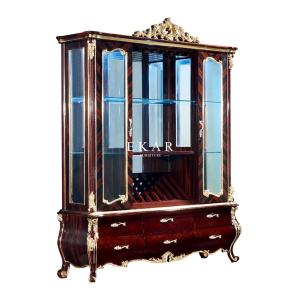Wholesale Antique Solid Wood Glass Cabinet With Drawer LF-501 from china suppliers
