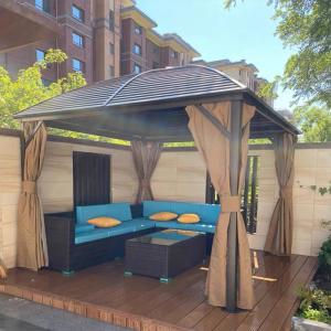 Wholesale Polycarbonate Double-Roof Canopy Aluminum Gazebo Outdoor Hardtop Gazebo from china suppliers