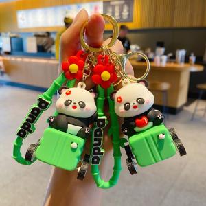 Wholesale Silicone Keychain Pendants For Purse , Cute Panda Keychain Charms from china suppliers