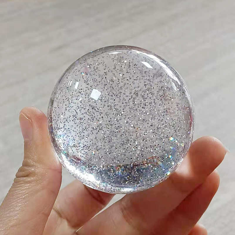 colorful glitter UV light resin ball glow for kids christmas gift