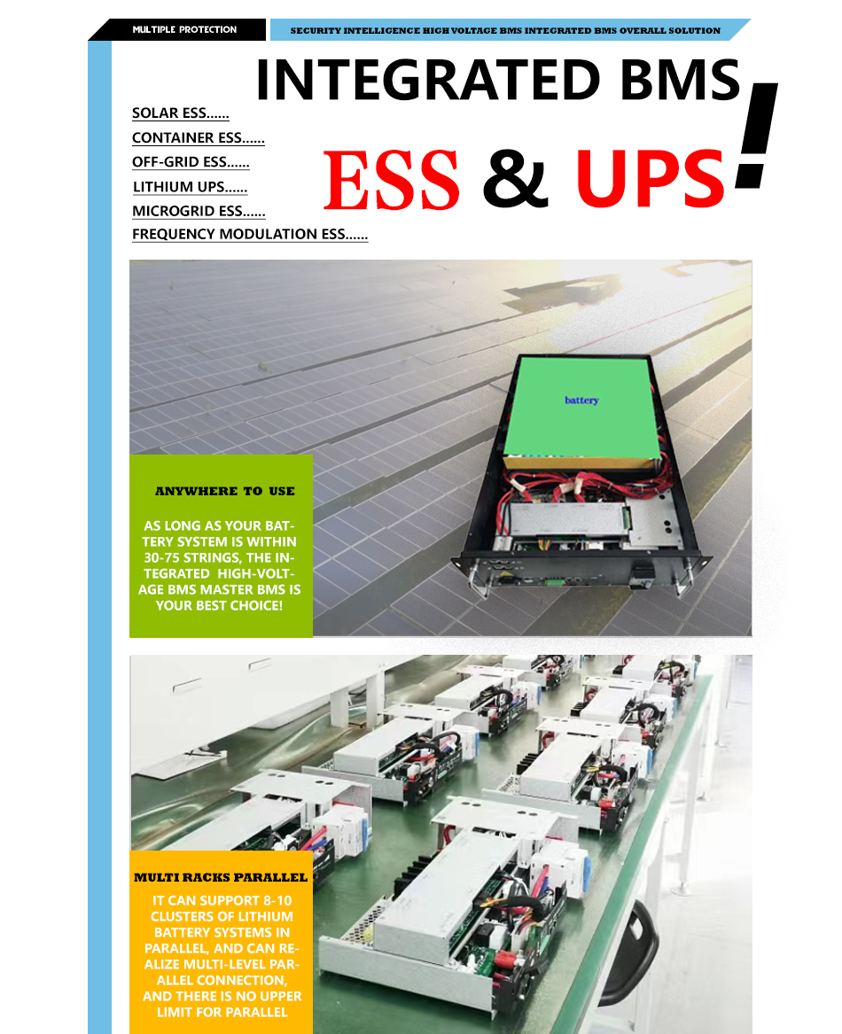 75S 100A Master Slave BMS lithium battery management system 240V BMS for lifepo4 battery pack UPS BESS