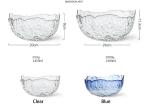 Hammered Pattern Irregular Shape Crystal Salad Serving Bowl