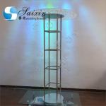 Acrylic Flower Stand Wedding Carved Works Silver Display With Hanging Ball