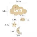 Nordic Modern Art Style Ins Wall Hanging Metal and Wooden Crafts Creative Moon
