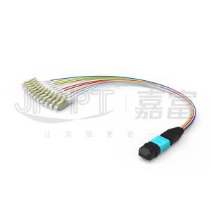 Wholesale SENKO MPO LC Breakout Cable Low Loss Insertion Aqua/Beige Connector 850/1300nm 0.9mm Fiber Optic Patch Cord from china suppliers