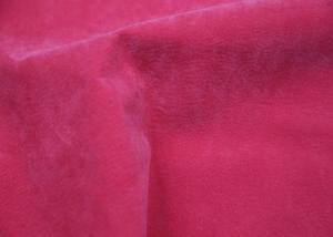 Pig Grain Flocking Leather Red Color 100% Viscose Backing For Ladies Apparel