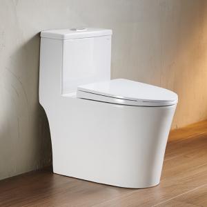 Wholesale One Piece Bathroom Ceramic Toilet 4.2 / 6L Dual Siphon Flushing Floor Mounted from china suppliers